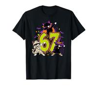 67 Meme di Halloween 6 7 Numeri Sei Sette Gatti Dabbing Bambini Maglietta