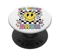 67 Meme Gen Alpha Slang 6 7 Sei sette bruh ragazze divertenti bambini PopSockets PopGrip Adesivo
