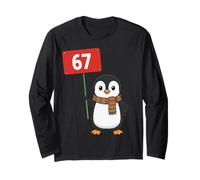 67 Meme Humor 6-7 Funny Six Seven Christmas Penguin Maglia a Manica