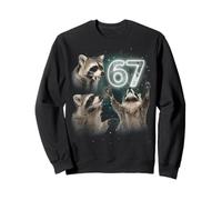 67 Meme Racoon Howling At The Moon 67 T-Shirt 6 7 Halloween Felpa
