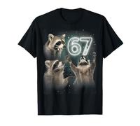 67 Meme Racoon Howling At The Moon 67 T-Shirt 6 7 Halloween Maglietta