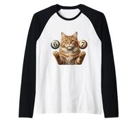 67 Meme - Six Seven Cats Funny Cat Maglia con Maniche Raglan