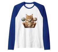67 Meme - Six Seven Cats - Funny Cat Maglia con Maniche Raglan