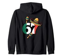 67 Meme Six Seven Gen Alpha Slang Messico Sombrero Messicano Felpa con Cappuccio