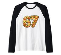 67 Meme Six Seven Italian Brainrot 6 7 Pizza Divertente Maglia con Maniche Raglan
