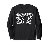 67 Mucca Spot Number Farm Animal Theme Bold Graphic Design Maglia a Manica