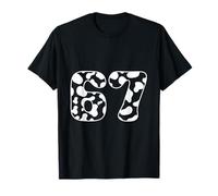 67 Mucca Spot Number Farm Animal Theme Bold Graphic Design Maglietta