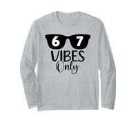 67 Number 6 7 Aura Energy 67 Vibes Only Funny Six Seven Meme Maglia a Manica