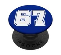 67 Number Sports Fan Football Baseball Soccer Team PopSockets PopGrip Adesivo