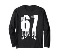 67 Numero gocciolante Stile Bold Minimal Graphic Design Maglia a Manica