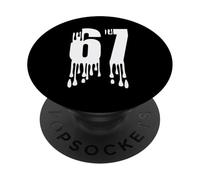 67 Numero gocciolante Stile Bold Minimal Graphic Design PopSockets PopGrip Adesivo