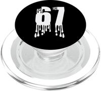 67 Numero gocciolante Stile Bold Minimal Graphic Design PopSockets PopGrip per MagSafe