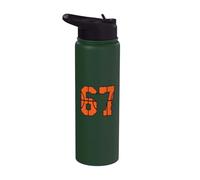 67 Numero Sei Sette Divertente Meme Gen Alpha Slang Basket Stainless Steel Insulated Water Bottle