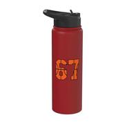 67 Numero Sei Sette Divertente Meme Gen Alpha Slang Basket Stainless Steel Insulated Water Bottle