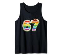 67 Numero Torta Arcobaleno Design con Ciliegie Canotta