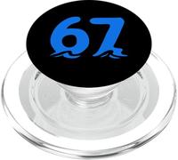 67 Ocean Wave Number Blue Sea Theme Design grafico minimale PopSockets PopGrip per MagSafe