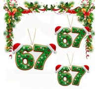 67 Ornamento natalizio, divertente decorazione per albero di Natale con cappello di Babbo Natale in acrilico 2D, decorazione natalizia per la casa, per le vacanze natalizie, regalo di generazione Z (D