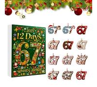 67 Ornaments for Christmas Tree,12-Day Acrylic 2D Funny Decor,Christmas Countdown Calendar - for Winter Thanksgiving Holiday Party Vacation Daily Indoor Home Room Garden