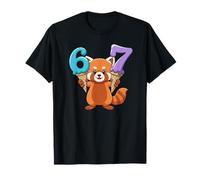 67 Panda Rosso Sei Sette Gelato Gocciola Divertente Maglietta