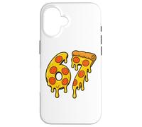 67 Pizza Meme Funny Six Seven Gen Alpha Slang Men Women Kids Custodia per iPhone 16
