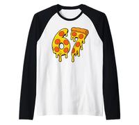 67 Pizza Meme Funny Six Seven Gen Alpha Slang Men Women Kids Maglia con Maniche Raglan