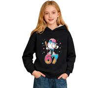 67 Pullover con cappuccio per bambini Six Seven a maniche lunghe pullover top festival vintage numero con cappuccio maglioni retrò Y2k ragazza streetwear, Nero , 3-4 Years