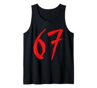 67 Red Horror Brush Number Spaventoso Graphic Design Canotta