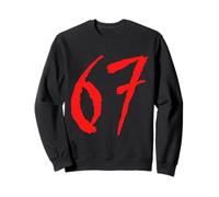 67 Red Horror Brush Number Spaventoso Graphic Design Felpa