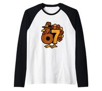 67 Ringraziamento 6 7 Turchia Sei Sette Divertenti Ragazzi Ragazzi Bambini Maglia con Maniche Raglan