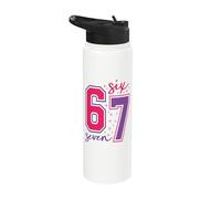 67 Sei Sette 6-7 Dolce Brainrot Italiano Meme Per Bambini Stainless Steel Insulated Water Bottle