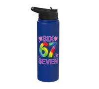 67 Sei Sette 6-7 Dolce Brainrot Italiano Meme Per Bambini Stainless Steel Insulated Water Bottle