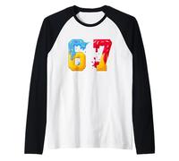 67 - Sessantasette Numero Dolce 67 Meme Ciambella Sei Sette Meme Maglia con Maniche Raglan