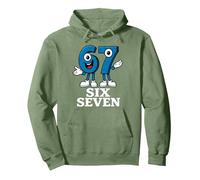 67 Six Seven 6-7 - Gen Alpha Italiano Brainrot Gaming Meme Felpa con Cappuccio, Unisex per Adulti, Verde Salvia, XL