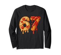 67 Six Seven 6-7 Pizza & Chicken Nugget - Meme Brainrot per Bambini Maglia a Manica