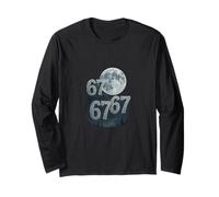 67 Six Seven 6-7 Ululando alla Luna Brainrot Meme Divertente Maglia a Manica