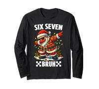 67 Six Seven Bruh Funny Christmas Dabbing Santa 6 7 Meme Maglia a Manica