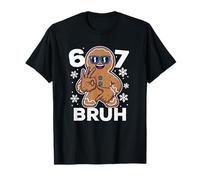 67 Six Seven Bruh Winter Christmas Gingerbread 6 7 Divertente Maglietta