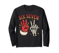 67 Six Seven Christmas 2025 Scheletro Divertente Gen Alpha Meme Maglia a Manica