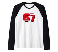 67 Six Seven geste Big Numbers Segno a Mano Basketball Maglia con Maniche Raglan