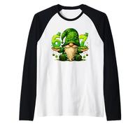 67 Six Seven Meme St Patricks Day Gnomo Divertente Trifoglio Irlandese Maglia con Maniche Raglan