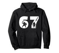 67 Viking Warrior Silhouette Numero Grafico Felpa con Cappuccio