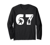 67 Viking Warrior Silhouette Numero Grafico Maglia a Manica