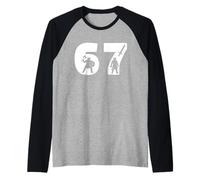 67 Viking Warrior Silhouette Numero Grafico Maglia con Maniche Raglan