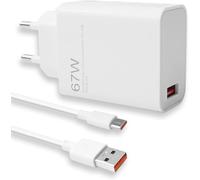 67 W per Xiaomi caricabatterie USB C caricatore rapido alimentatore con cavo di ricarica di tipo C 6 A 2 m per Xiaomi 15 14 Ultra 14T 13T 13 Lite Redmi Note 15 14 13 12 Pro 5G Mi 13 12 Poco X5 X6 Pro