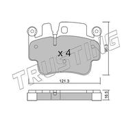 673.0 TRUSTING Kit pastiglie freno, Freno a disco per PORSCHE