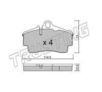674.0 TRUSTING Kit pastiglie freno, Freno a disco per PORSCHE