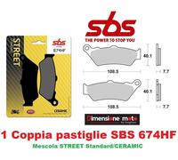 674HF - 2 CP Pastiglie Freno Anteriori SBS per MORINI Granpasso 1200 dal 2008