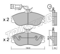 679.1 TRUSTING Kit pastiglie freno, Freno a disco per AUDI