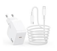 67W/65W Caricatore GaN USB C con Cavo intrecciato per MacBook Pro/Air,per HP EliteBook,per Lenovo ThinkPad,per Samsung Galaxy,per HUAWEI,per ASUS, Alimentatore Caricabatterie Notebook Type C, Bianco