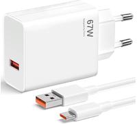 67W Caricabatterie Rapido, Fast Wall Charger con 2M 6A Cavo USB-C per Xiaomi 13 Lite 13 Pro 14 12T 12 12 X 11T 10T Redmi Note 13 5G A3 11 Pro+ 5G 11 10 11S 12 Poco F4 X4 GT X5 X6 F3 F3 X3M 5S M
